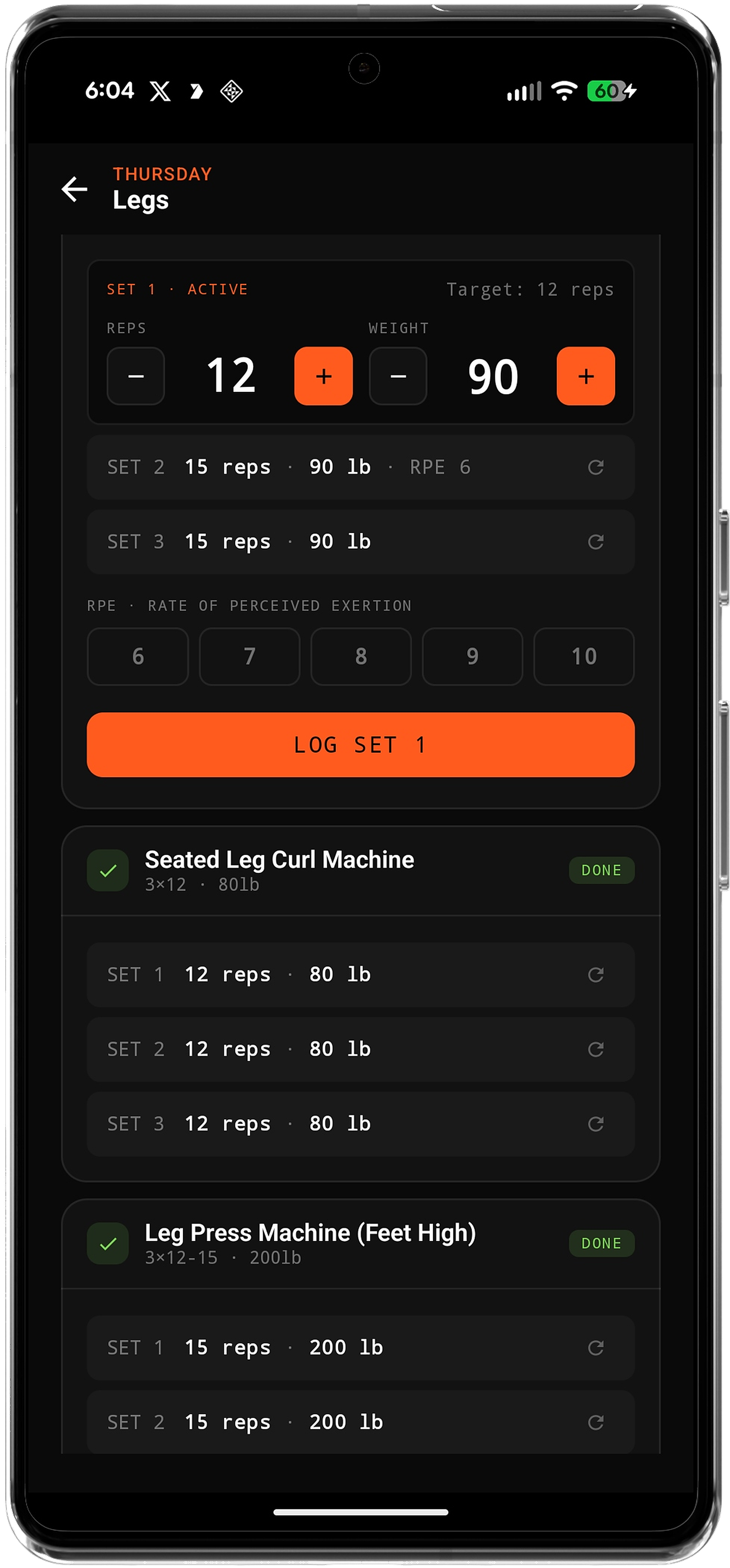 Workout tracking